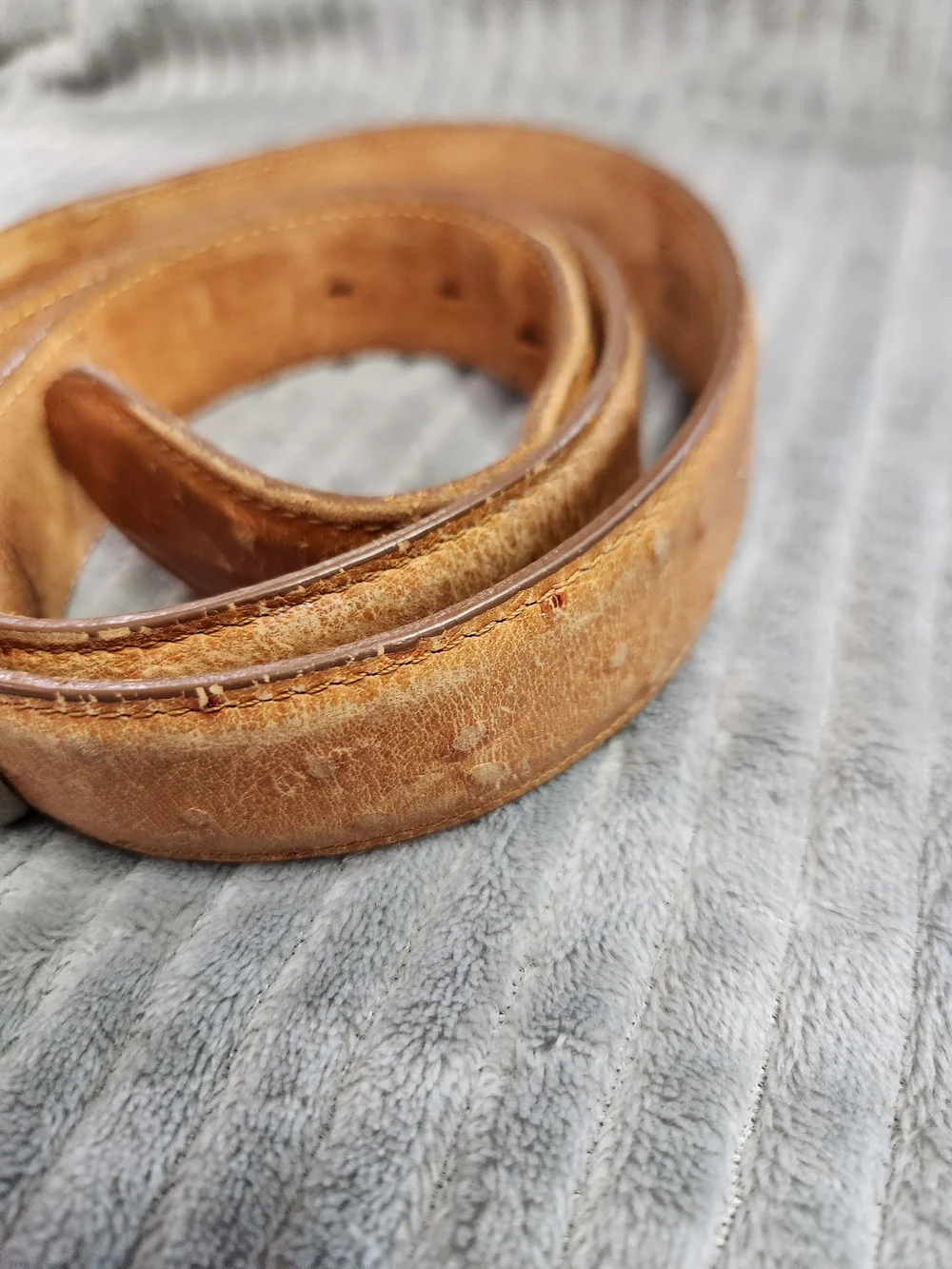 Tony Lama Men's Brown Ostrich Print Belt 1377L Western Tooled Leather Size 38